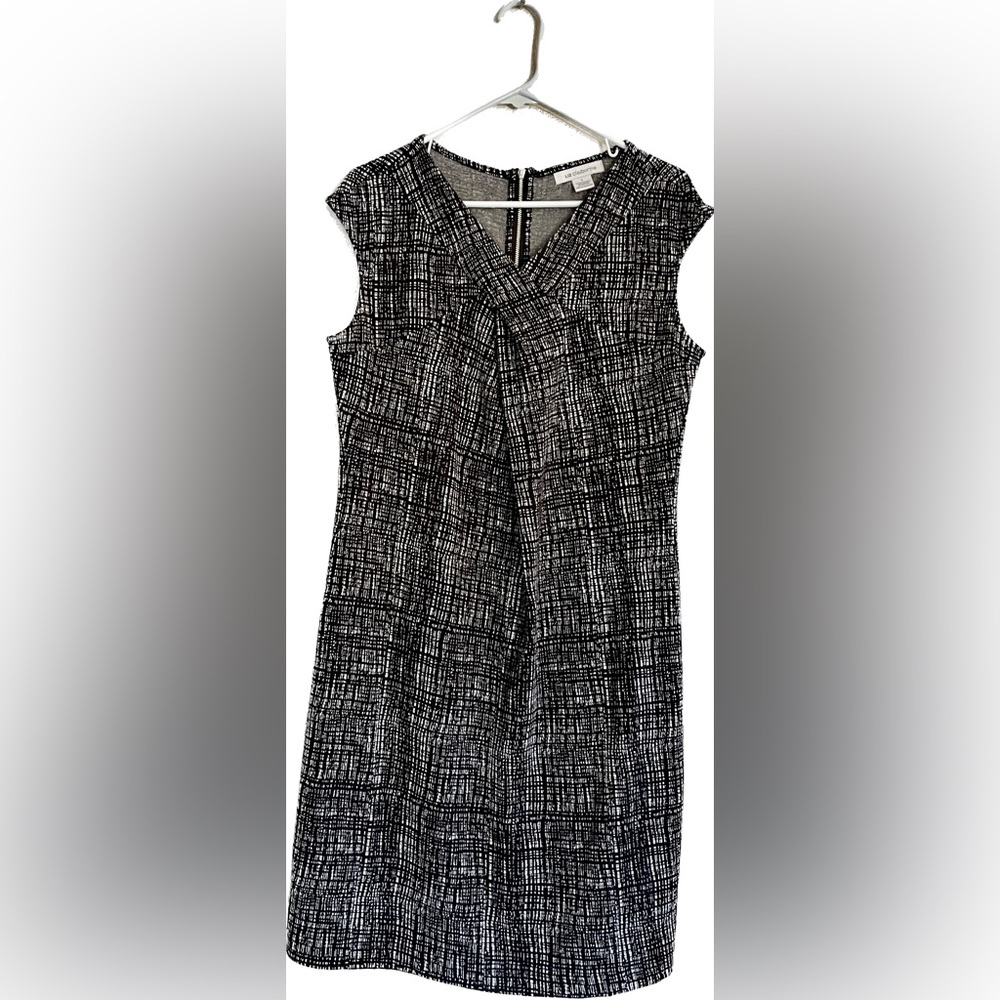 Liz Claiborne Tweed Dress size Large Black & White